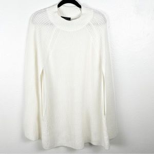 LANE BRYANT White Oversized Arm Openings Knit Poncho Style Sweater, Size 28